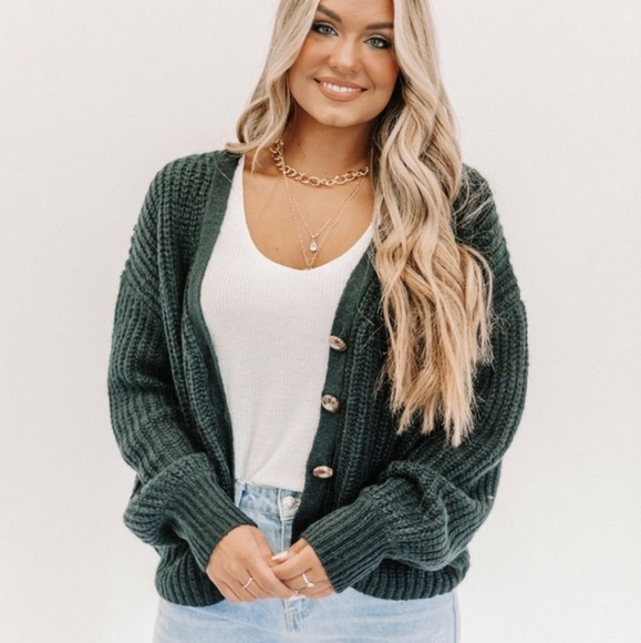 🆕️Pumpkin patch Collection// Green Cardigan - Picture 4 of 5